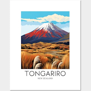 A Pop Art Travel Print of Tongariro National Park - New Zealand Posters and Art